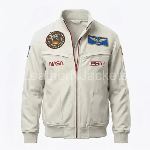 Project Hail Mary Movie Ryan Gosling Ryland Grace White Bomber Space Jacket - product listing photo
