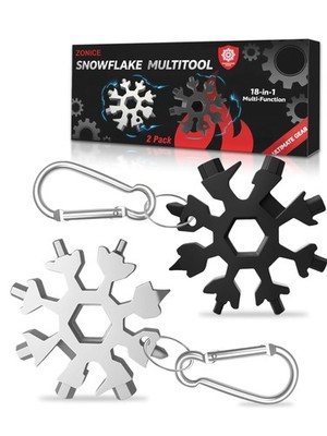 18-in-1 Snowflake Multi Tool   Stainless Steel with Bottle Opener & Wrench,Co...