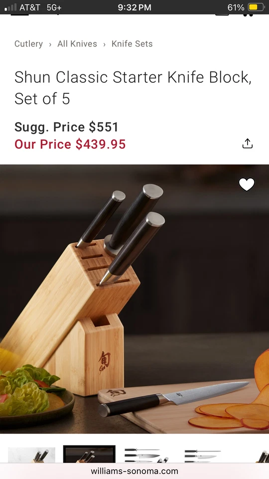 Kazahana 5 piece knife block set GPTS0500 - Image 2 of 4