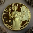 2015  American Liberty 24K Gold Layered Plated Coin Slip & COA American Mint
