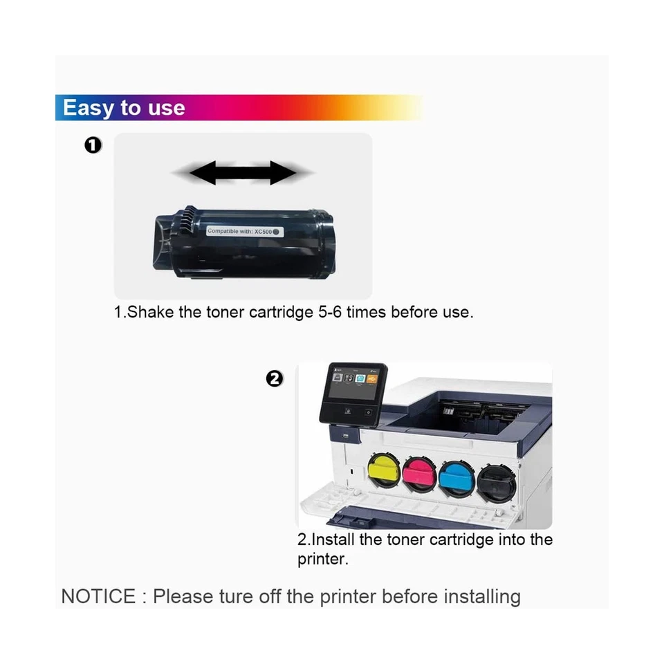 VersaLink C500/C505 Toner Cartridge High Yield 4 Pack Replacement for Xerox 1... - Image 4 of 4