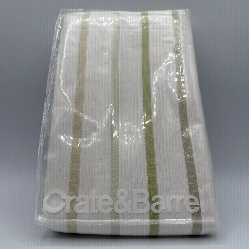 CRATE And BARREL Standard Sham Lima Rayas Verde Algodón 20x26 Nuevo con Etiquetas Foto 2 de 4