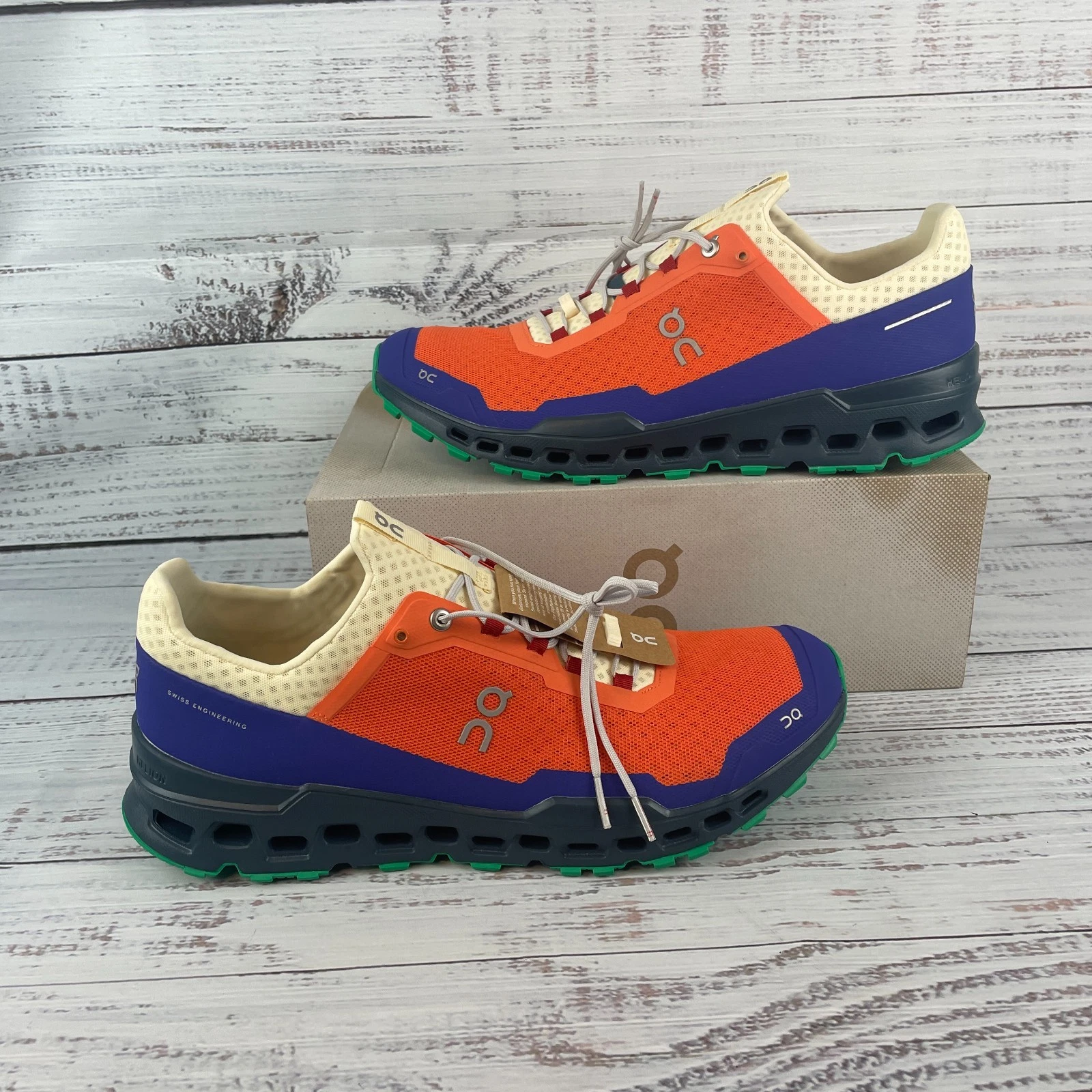 On Cloudultra Men US 14 Trail Running Shoes Flame Storm Orange Blue
Opens in a new window or tab