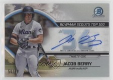 2023 Bowman Bowman Scouts Top 100 Auto 54/99 Jacob Berry #BTP-36 Auto qf8