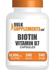 BulkSupplements Biotin 1% 240 Capsules - 10000mcg Per Serving