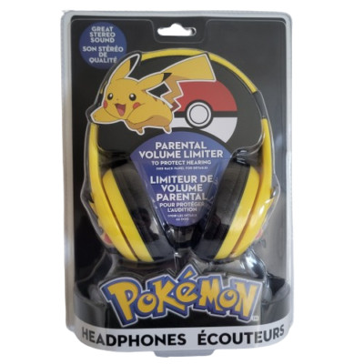 Pokémon Stereo Wired Headphones Built-in Volume Limiter + Parental Control *NEW