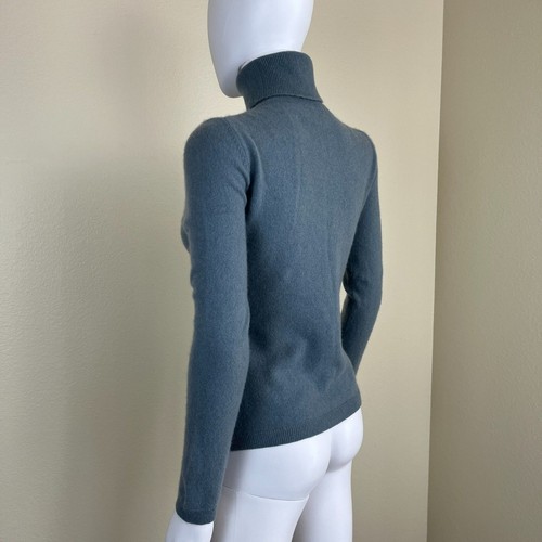 Garnet Hill Damen Gr. XS Blau Essential Kaschmir Rollkragen Pullover Minimal - Bild 13 von 14