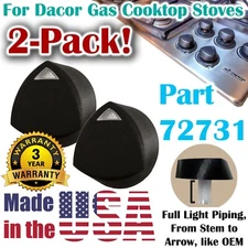 Two Pack of Knobs for Dacor 72731 with Light Piping for Gas Cooktop Stovetop 2x