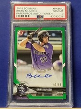Brian Mundell - 2018 Bowman Paper Autograph Green Parallel   PSA 10   