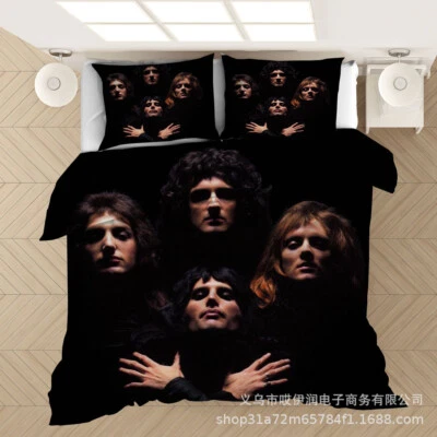 Freddie-Mercury 3D Bedding Set 2/3PC Duvet Cover Pillowcase 4 Sizes 3A N1