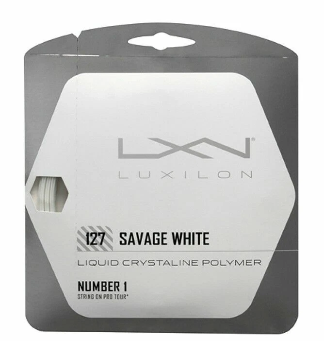 (1,16€/m) Luxilon Savage 127 White Tennissaiten Tennis 12 m