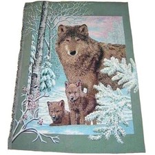 Wolf Hollow Wolves Crafters Unfinished Tapestry Wall Hanging Fabric Remnant