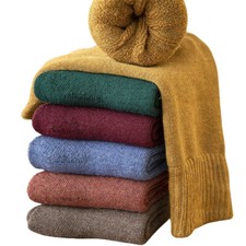 10 Pairs Women Cotton Thick Warm Plush Socks Elastic Mid Calf Winter Socks