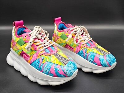 Versace Chain Reaction Floral Print Size Men 38.5 | US 5.5 Chunky Sneakers