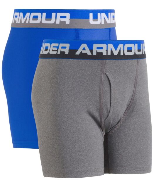 Under Armour 261093 Boys 2-Pk. Boxerjocks Grey Blue Underwear Size YXS