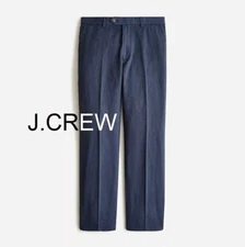 J.CREW pants navy blue cotton linen chino suit casual lightweight 32x30 32 AX271