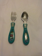 ZAK Designs Flatware Spoon and Fork Plastic Handle Frog Box/ Ent. One Kid's Set