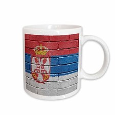 3dRose National flag of Serbia painted onto a brick wall Serbian Mug