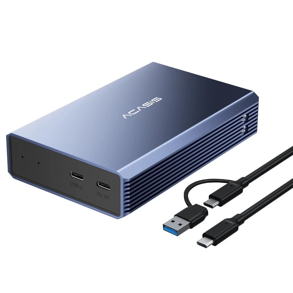 2.5/3.5 Inch Dual Bay External Hard Drive Enclosure Array Cabinet SATA Hard Disk - Image 3 of 4