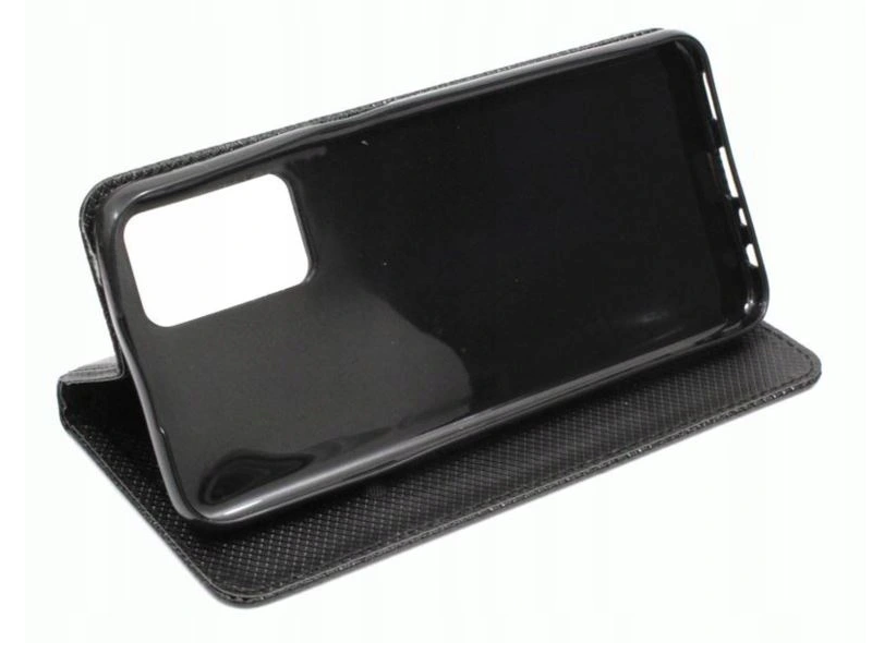 Custodia A Libro Per Oppo A53 E A53s - Ecopelle Nera Con Chiusura Magnetica E Bordo In TPU