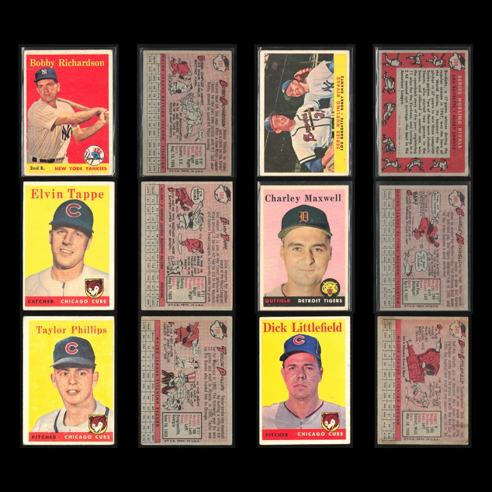 1958 Topps Lote 50 Tarjetas de Béisbol De Colección Distribuidor Conjunto a Granel Constructor Commons En muy buena condición MLB Foto 4 de 4