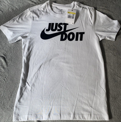 Nike The Nike Tee Herren T-Shirt Baumwolle weiß S, Logo, Druckgrafik, Kurzarm