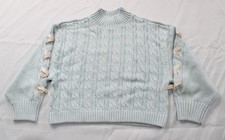 The Children's Place Girl's Ribbon Cable Knit Sweater EH6 Soft Sky Medium NWT