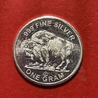 Pure Solid Silver 1 Gram Mini Buffalo Nickel. Great Gift Or Investment!