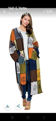 Yak & Yette Long patchwork coat