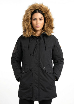 ALPHA INDUSTRIES N-3B Extreme Cold Weather Parka Jacket Women Size S Fur Hooded