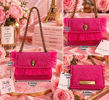 Kurt Geiger London Pink Crystal ID Shoulder Bag Chain Strap Gold Hardware