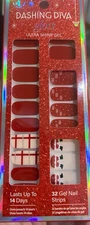 Dashing Diva Gloss 32 Gel Nail Strips CHRISTMAS DOWN THE CHIMMEY RED SANTAS NEW