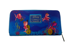 Cartera Loungefly Disney Perillas de Cama y Escobas Bajo el Agua Cremallera Alrededor Azul