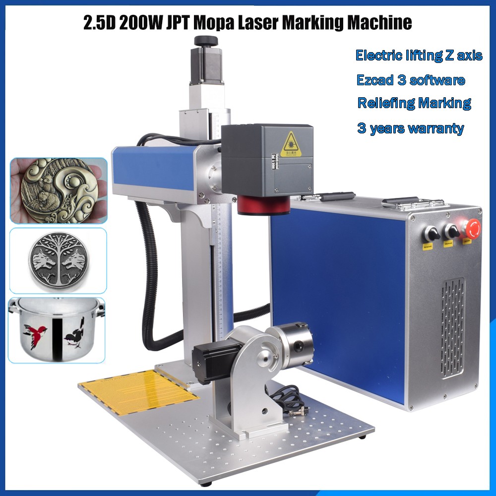 JPT 2.5D 200W Laser Marking Machine Laser Engraver Deep EZCAD3 Electric Z-axis