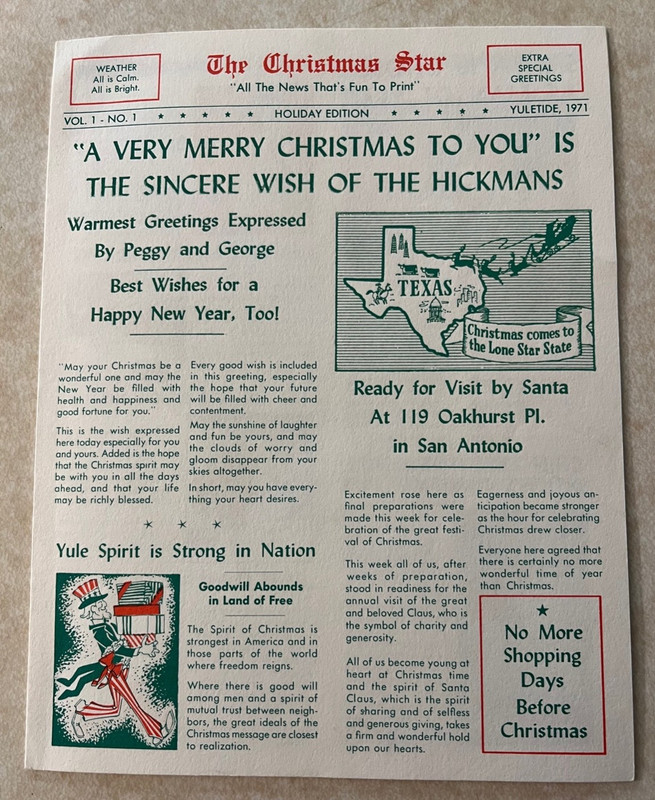 The Christmas Star  Yuletide 1971 Mini Booklet Crossword Greetings Vol 1 No 1