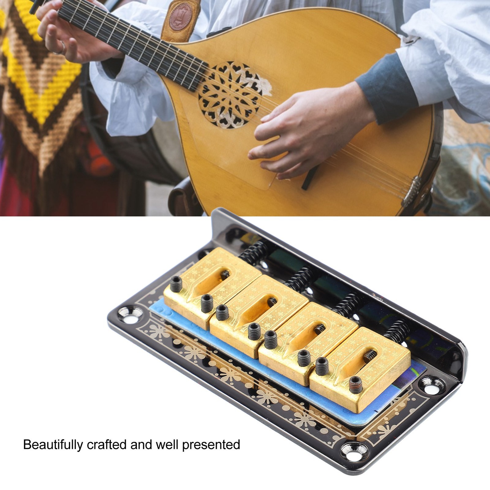 Guitar Fixed Bridge Electric Bass Hardtail Saddle Bridge Tool Metal For 4 S