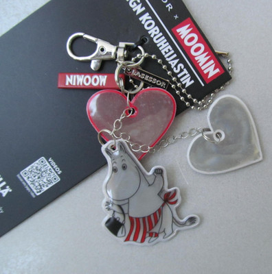 LASESSOR Schlüsselanhänger  Moomin Fräulein  - mit 2 Herz - Reflektoren