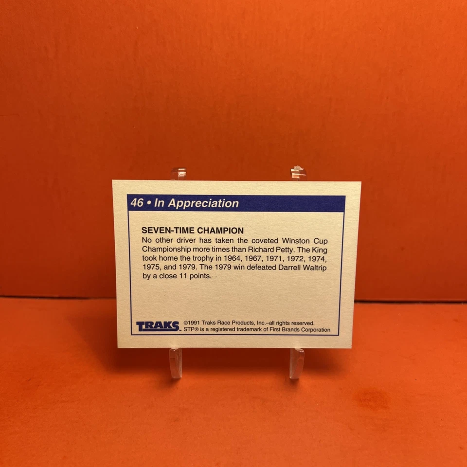 1991 Traks Richard Petty Richard Petty #46 HOF NM🦄 - Image 2 of 2