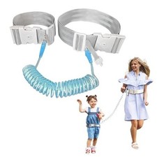 Hands Free Toddler Leash for Kids with Lock, Adjustable Child Harness Blue Grey