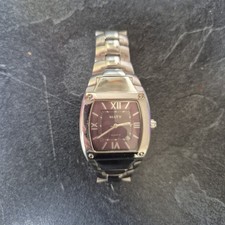MATY montre homme quartz acier inoxydable forme tonneau cadran violet romains
