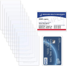 10 Pack Clear PVC Card Holder Sleeves Wallet Size ID Credit Card Protectors