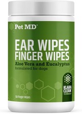 Dog Ear Cleaning Finger Wipes with Aloe Vera Eucalyptus 50 Count Pack of 1
