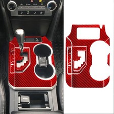 10pcs For Toyota Camry 12-14 Red Carbon Fiber Gear Shift Panel Interior Trim Set