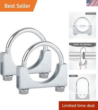 2.25" Heavy Duty U Bolt Clamps Saddle Type Anti-corrosion 2 Pack Muffler Clamps