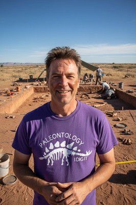 Paleontologist I Dig It Dinosaur Fossil Paleontology Unisex Purple T-Shirt XL