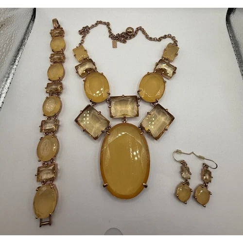 COLLANA Kate Spade Hancock Park Statement COLLANA Bracciale Orecchini ORO ROSA BLUSH Vintage