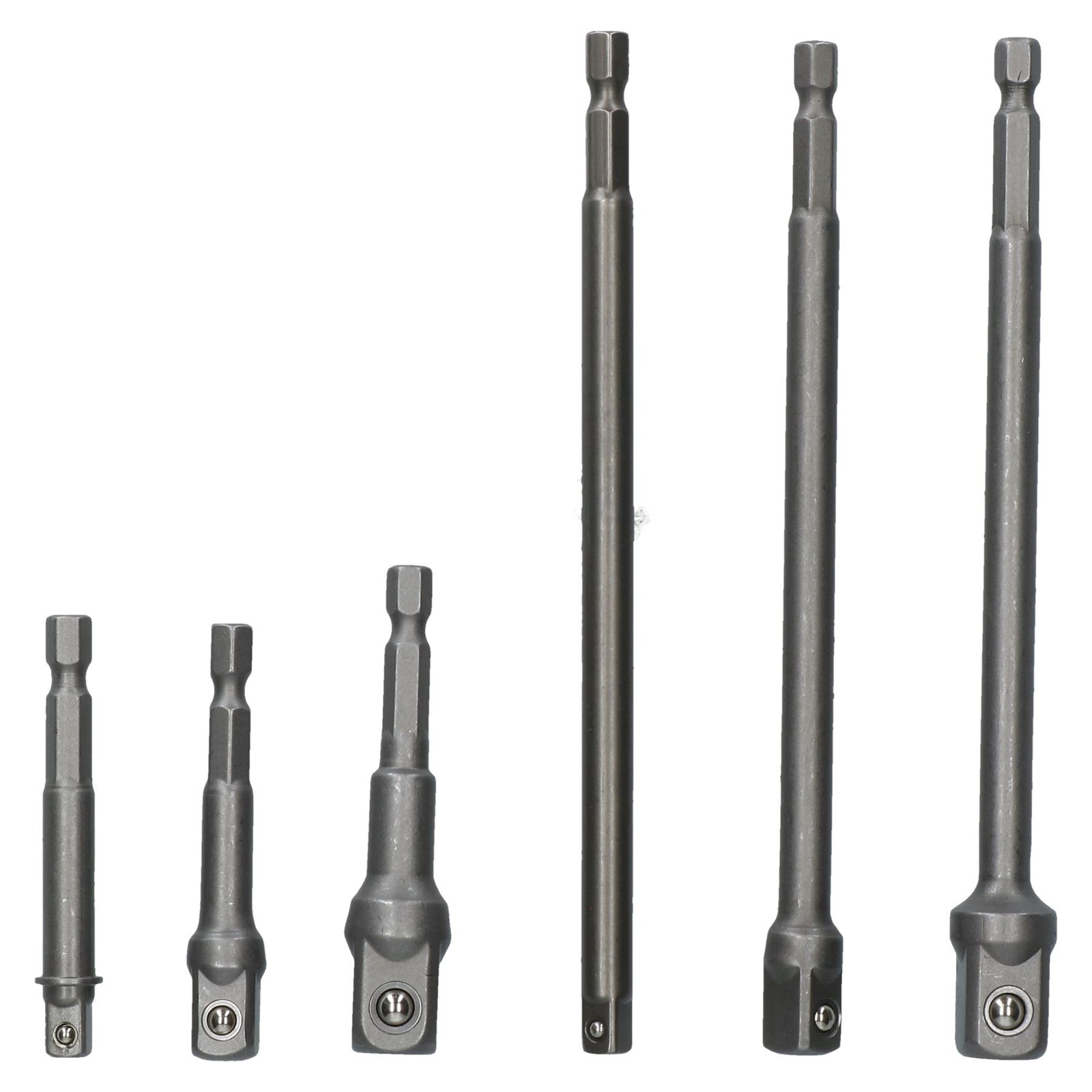 65mm + 150mm Socket Adapter Adaptor Hex Extension Set 1/4"" 3/8"" 1/2"" 6pc