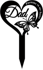 Cemetery Decorations for Grave Metal Grave Marker Dad Memorial Garden Stake Butt
