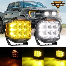 2x Auxbeam 7 Round Led Driving Lights Spot Flood Combo Spotlights Pods For Ford