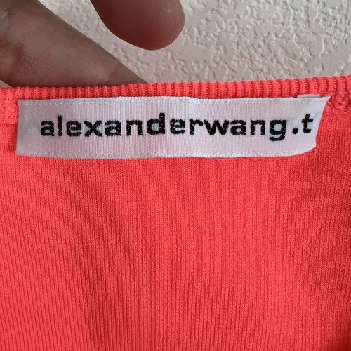 Alexander Wang Neon Orange Cutout Scuba Bodycon Mini Tank Medium Cocktail N23 - Picture 8 of 8